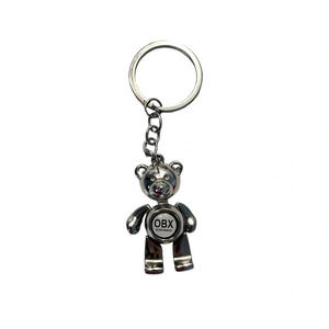 OBX Outer Banks NC Teddy Bear‎ Key Chain  Silver Moving Arms / Legs